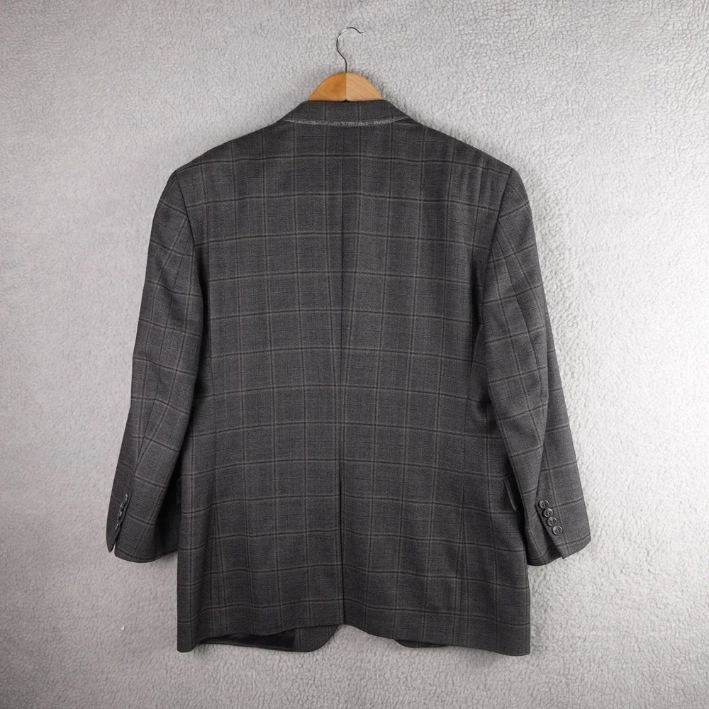 Jos. A. Bank‎ Signature Collection Grey Windowpane Plaid Wool Sport Coat 42R